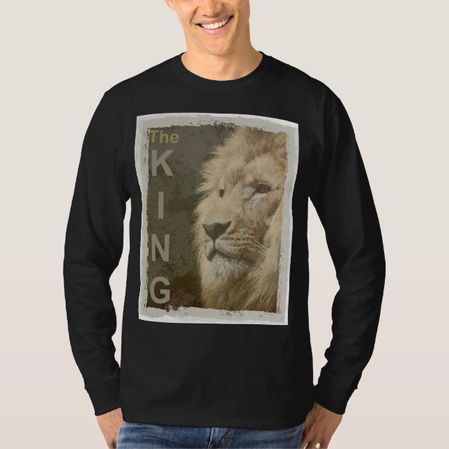 Lion Black Colour Elegant Modern Template Basic T-Shirt (Front)