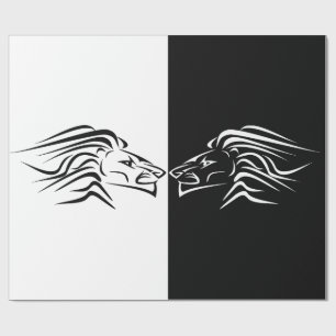 Lion - Black & White Wrapping Paper