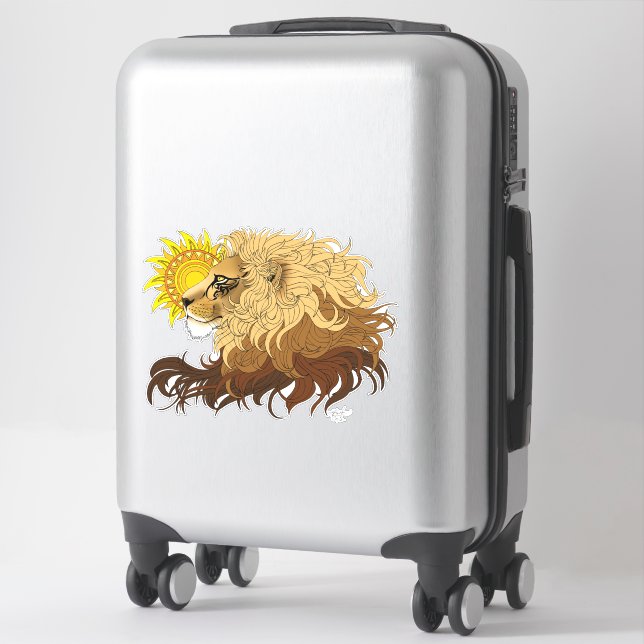 Lion Black Yellow Mandala Sun (Suitcase)