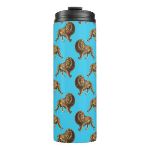 Lion Blue Wild Animals Zoo King African Safari Thermal Tumbler