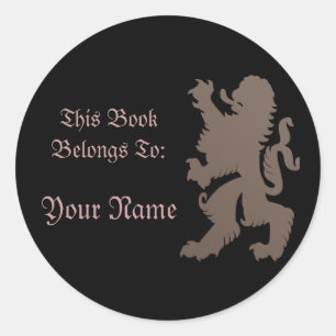 Lion Book Label Sticker