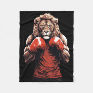 Lion Boxer Boxing Mixed Martial Arts Kickboxing  Fleece Blanket
