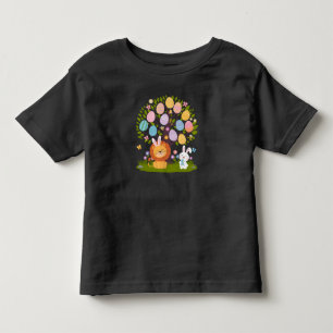 Lion Bunny Easter Cute Tree Hunting Eggs Toddler T-Shirt