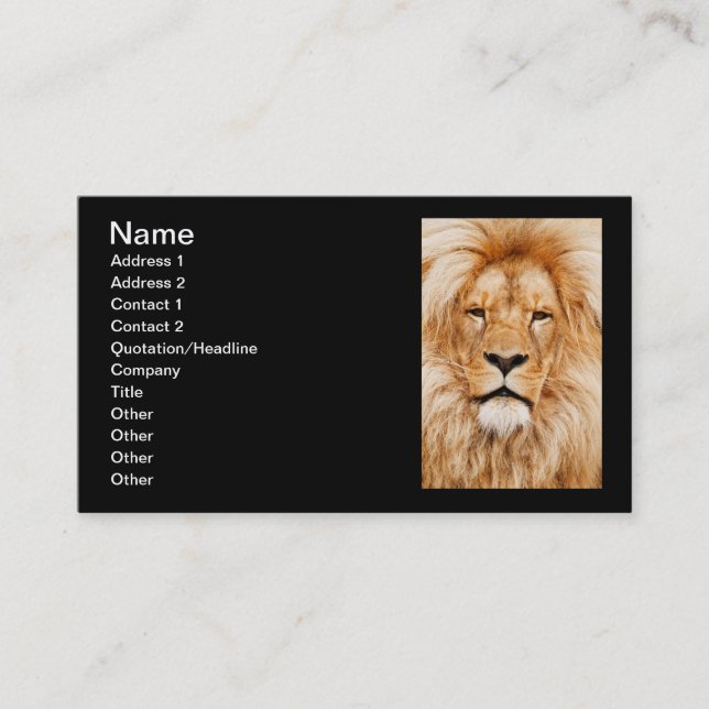 Lion Business Cards Black (Front)