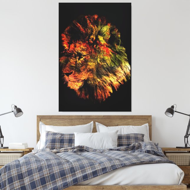 Lion Canvas Print (Insitu(Bedroom))