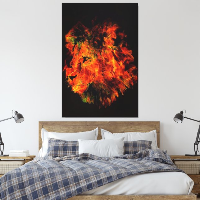 Lion Canvas Print (Insitu(Bedroom))