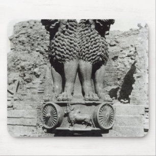 Lion capital from the Pillar of Emperor Ashoka Mouse Pad