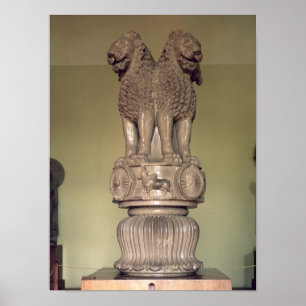Lion capital from the Pillar of Emperor Ashoka Poster