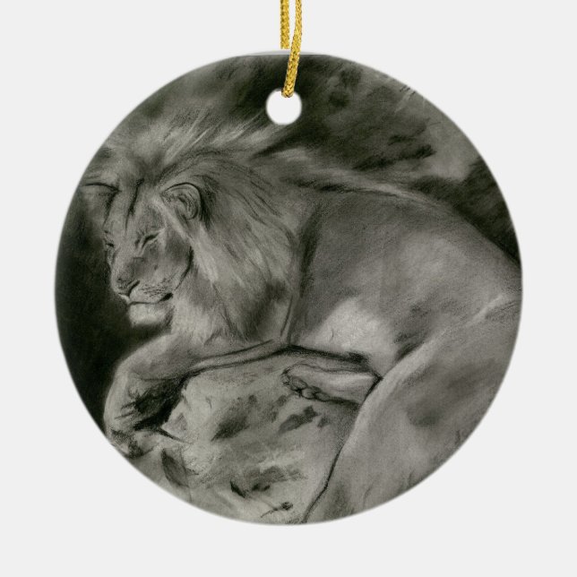 Lion Ceramic Tree Decoration (Front)