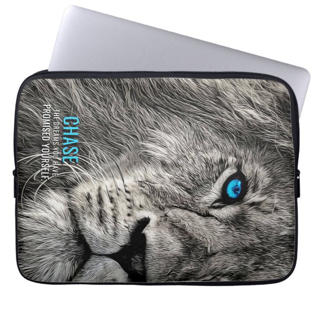 Lion Chase Your Dreams Laptop Sleeve (Front)