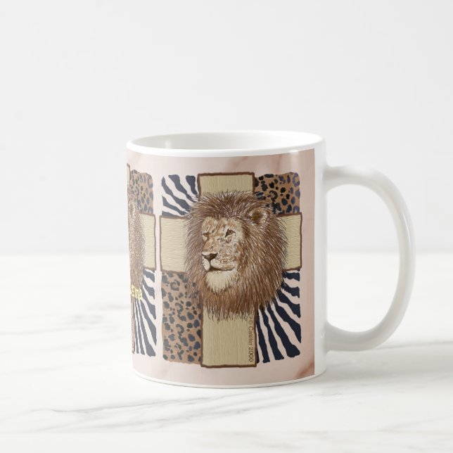 Lion Christian Cross Mug (Right)