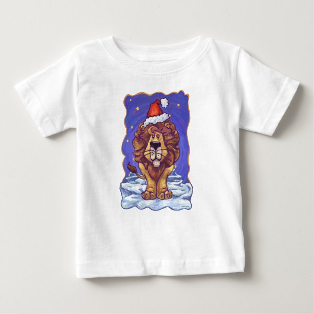 Lion Christmas Baby T-Shirt (Front)