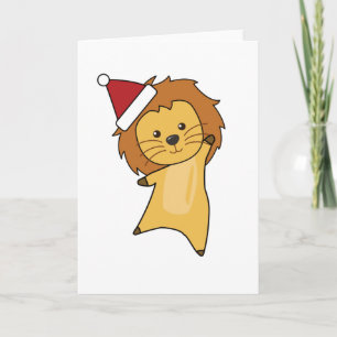 Lion Christmas Cute Animals For Kids Lioness Card