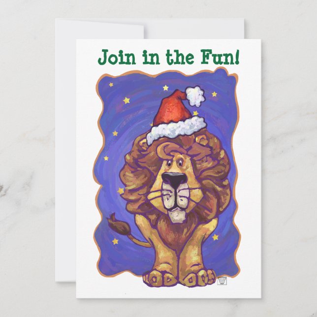 Lion Christmas Invitation (Front)