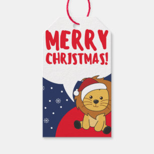 Lion Christmas Snow Winter Animals Lions Gift Tags