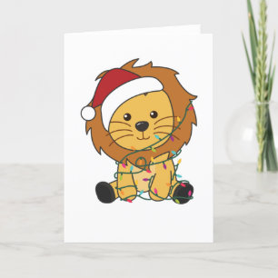 Lion Christmas Snow Winter Animals Lions Holiday Card