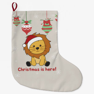 Lion Christmas Snow Winter Animals Lions Large Chr Stocking