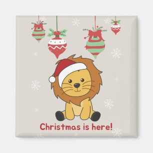 Lion Christmas Snow Winter Animals Lions Magnet
