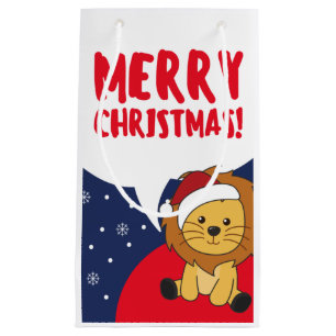 Lion Christmas Snow Winter Animals Lions Small Gif Gift Bag