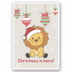 Lion Christmas Snow Winter Animals Lions Sticker