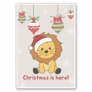 Lion Christmas Snow Winter Animals Lions Sticker