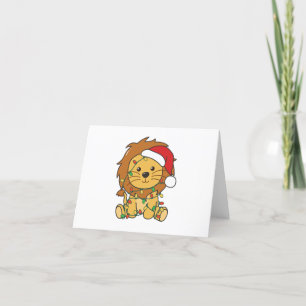 Lion Christmas Winter Animals Holiday Lions Card