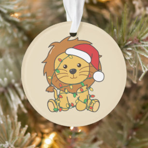 Lion Christmas Winter Animals Holiday Lions Ornament