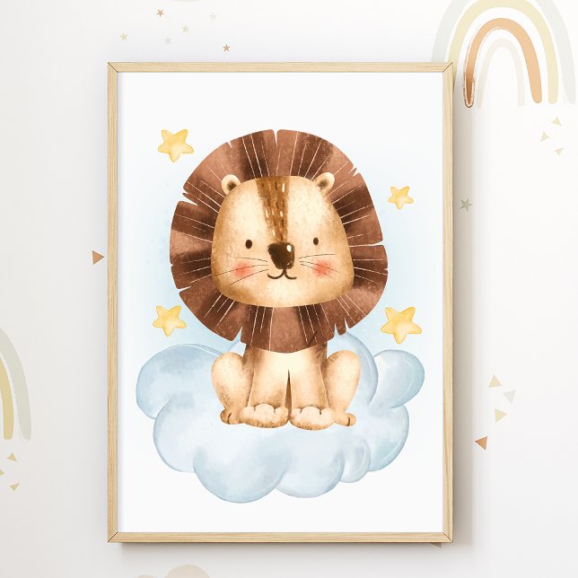 Lion Cloud Nursery Poster Kids Room Print (Creator Uploaded)