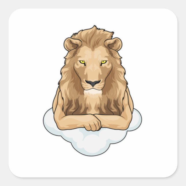 Lion Clouds Square Sticker (Front)