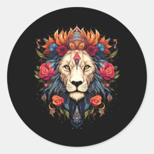 Lion Colourful Lions From Africa Day Of The Classic Round Sticker