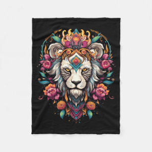 Lion Colourful Lions From Africa Day Of The Fleece Blanket
