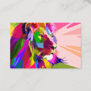 Lion Colourful Prismatic Pop Art Design-62501 Business Card