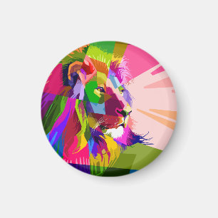 Lion Colourful Prismatic Pop Art Design-62501 Magnet