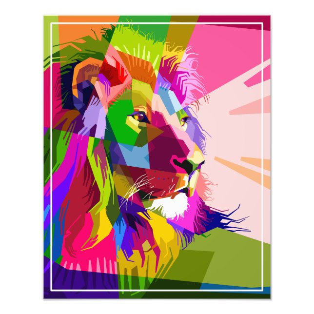 Lion Colourful Prismatic Pop Art Design-62501 Photo Print (Front)