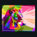 Lion Colourful Prismatic Pop Art Design-62501 Poster<br><div class="desc">Lion Colourful Prismatic Pop Art Design-62501</div>