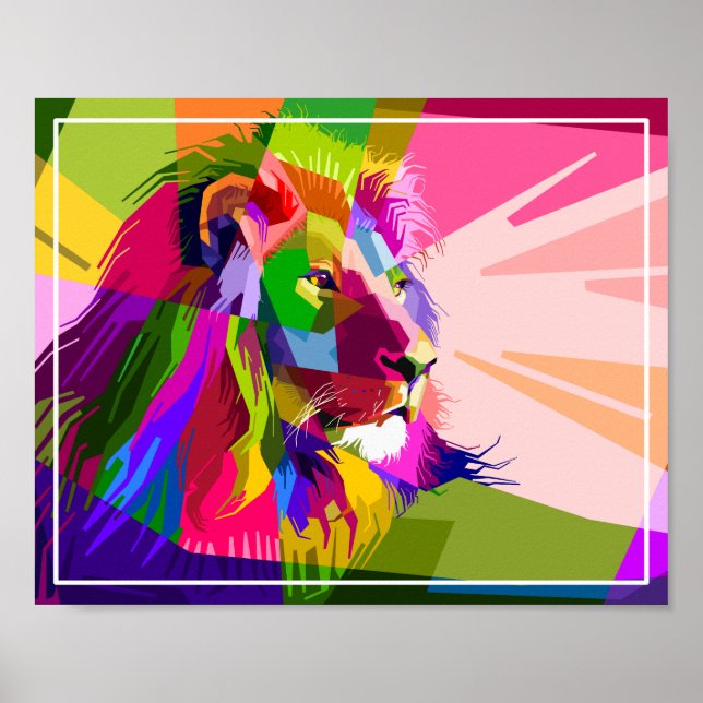 Lion Colourful Prismatic Pop Art Design-62501 Poster (Front)