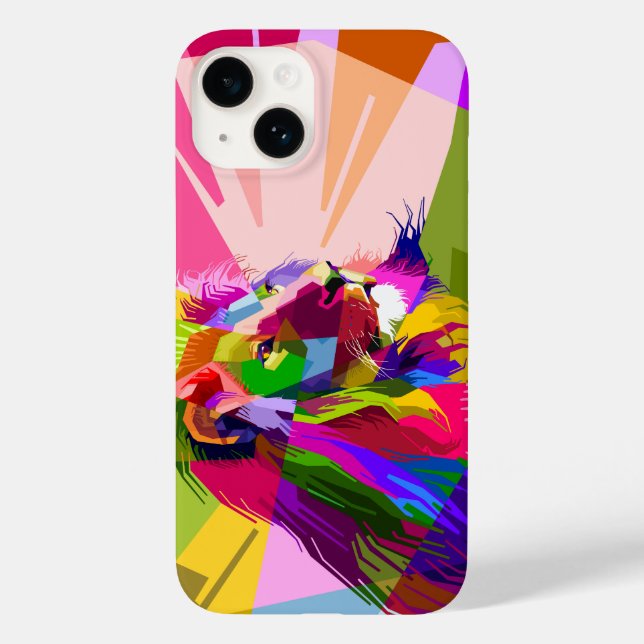 Lion Colourful Prismatic Pop Art Design Case-Mate iPhone Case (Back)