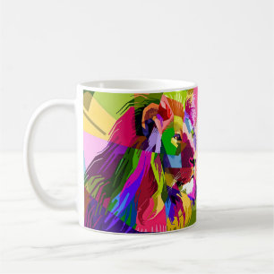 Lion Colourful Prismatic Pop Art Design Coffee Mug
