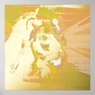 Lion Colourful Prismatic Pop Art Design Foil Prints