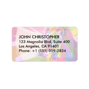 Lion Colourful Prismatic Pop Art Design Label