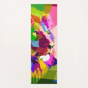 Lion Colourful Prismatic Pop Art Design Yoga Mat