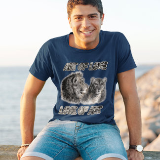 Lion Couple "For The Love Of Art" Art of Love Mens T-Shirt
