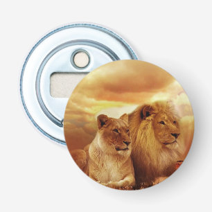 Lion couple in the safari bottle opener
