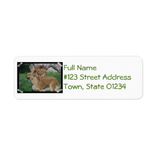 Lion Couple Return Address Label