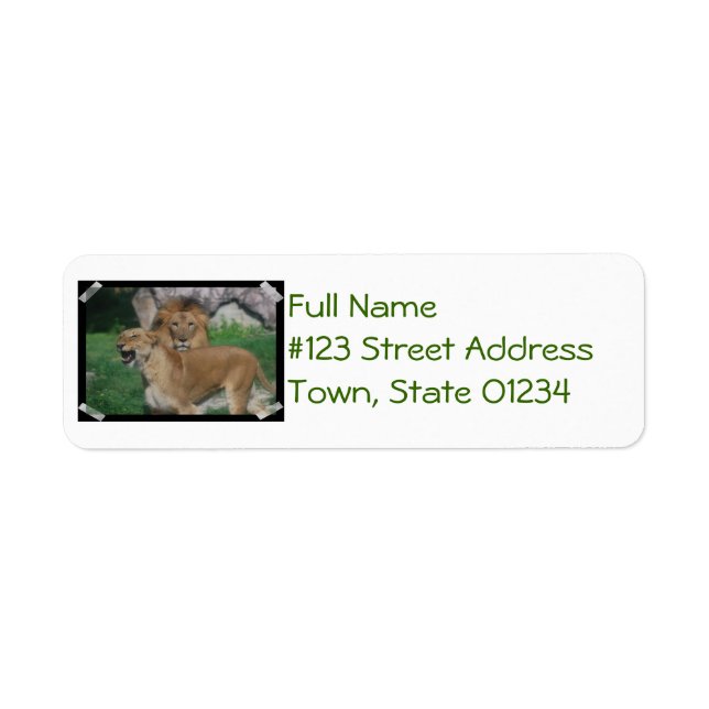 Lion Couple Return Address Label (Front)