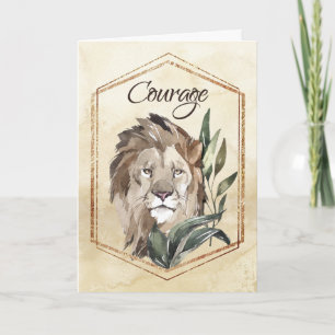 Lion Courage for 12 Step Recovery Support Card