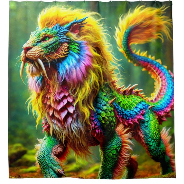Lion Creature Shower Curtain (Front)