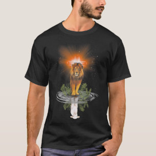 Lion Cross Jesus Reflection Water Mirror Sheep T-S T-Shirt