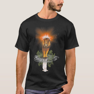 Lion Cross Jesus Reflection Water Mirror Sheep T-S T-Shirt