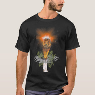 Lion Cross Jesus Reflection Water Mirror Sheep T-Shirt